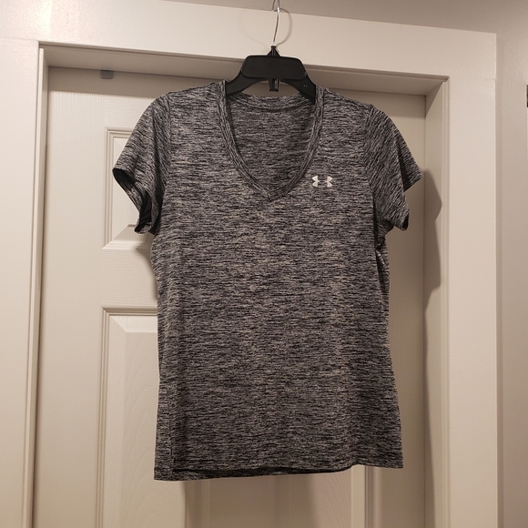 Under Armour Grey V-Neck Shirt (Dry tech Material) - Picture 1 of 1